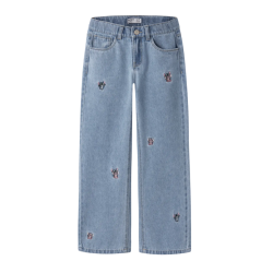 NAME IT Kids Stitch Brede Jeans - Light Blue Denim