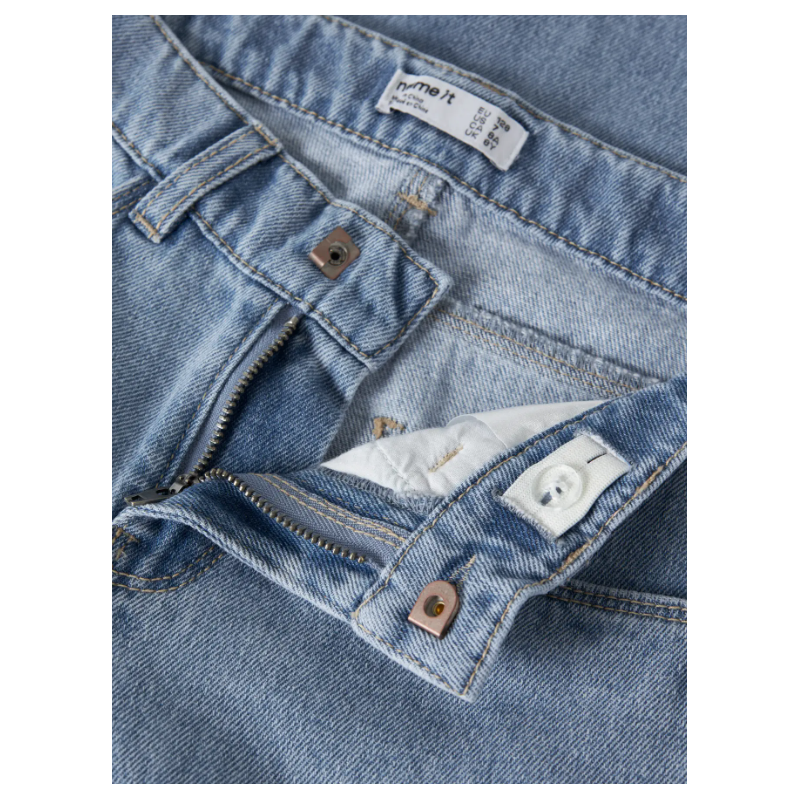 NAME IT Kids Stitch Brede Jeans - Light Blue Denim