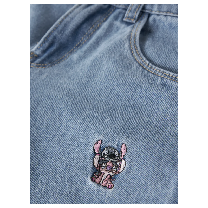 NAME IT Kids Stitch Brede Jeans - Light Blue Denim