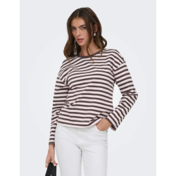 ONLY New Sophie O-Neck L/S Top - Black Cofee/ Orchid