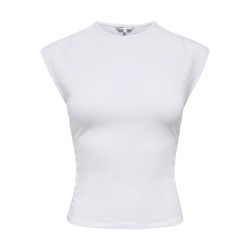 ONLY Mira kortærmet Ruching top - White