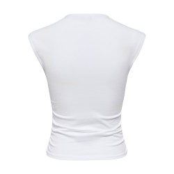 ONLY Mira kortærmet Ruching top - White