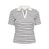 JDY Helga Kortærmet Rib Polo Top - Cloud Dancer