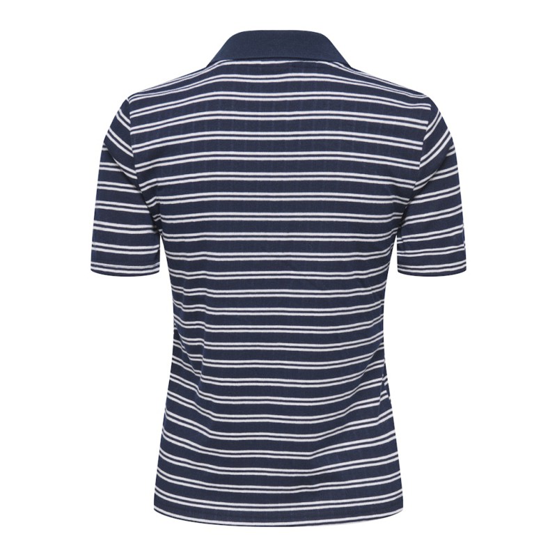JDY Helga Kortærmet Rib Polo Top - Navy Blazer
