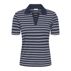 JDY Helga Kortærmet Rib Polo Top - Navy Blazer