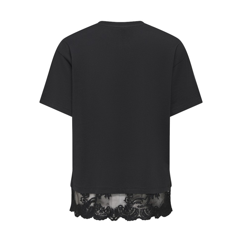 ONLY Vivi kortærmet blonde t-shirt - Black