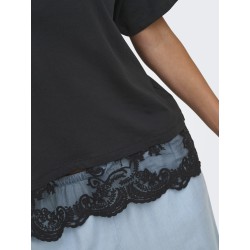 ONLY Vivi kortærmet blonde t-shirt - Black