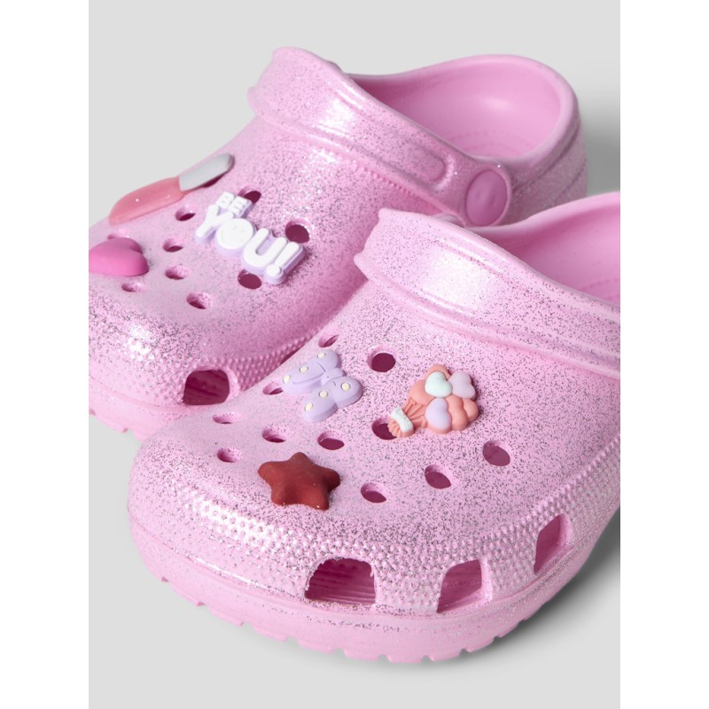 NAME IT KIDS Fame Clogs - Begonia Pink Glitter (Forudbestilling)