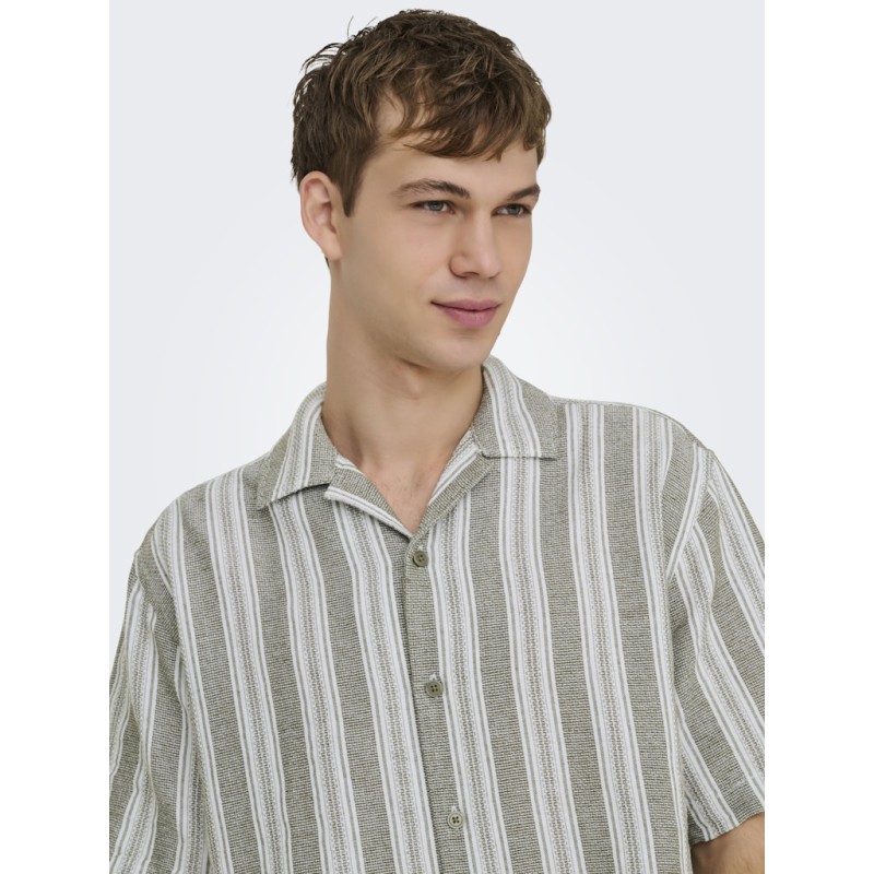 ONLY & SONS Walker kortærmet resort skjorte - Dark Olive