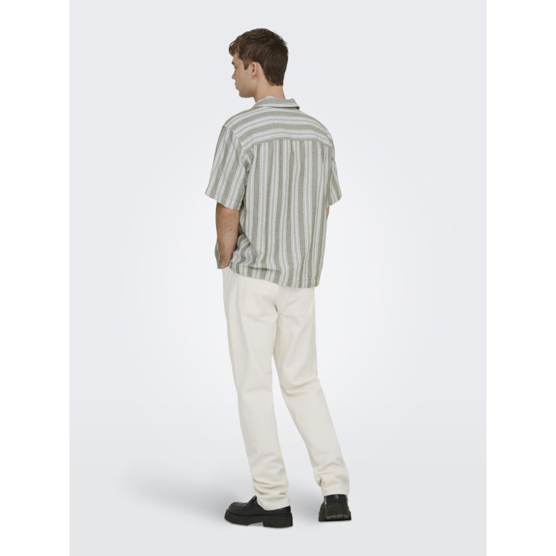ONLY & SONS Walker kortærmet resort skjorte - Dark Olive