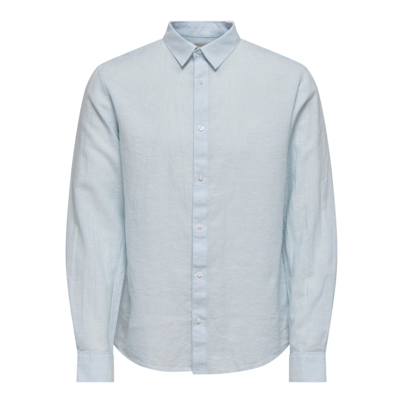 ONLY & SONS Caiden Hør Skjorte - Cashmere Blue