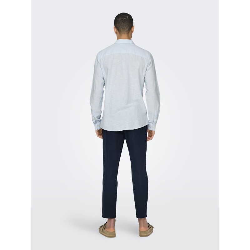 ONLY & SONS Caiden Hør Skjorte - Cashmere Blue