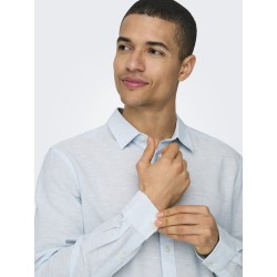 ONLY & SONS Caiden Hør Skjorte - Cashmere Blue