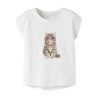 NAME IT MINI Votia kortærmet t-shirt - Bright White Sunglasses Cat