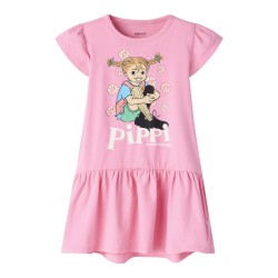 NAME IT MINI Amea kortærmet Pippi kjole - Pink Drink