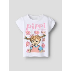 NAME IT MINI Amena kortærmet pippi t-shirt - Bright White