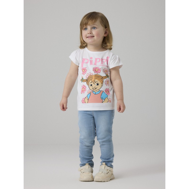 NAME IT MINI Amena kortærmet pippi t-shirt - Bright White