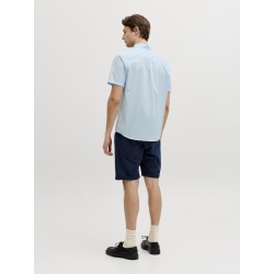 JJ Rebel Gavin Solid Kortærmet Skjorte - Cashmere Blue