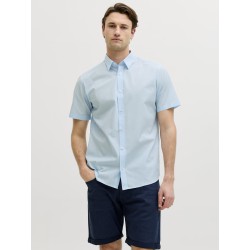JJ Rebel Gavin Solid Kortærmet Skjorte - Cashmere Blue