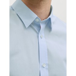 JJ Rebel Gavin Solid Kortærmet Skjorte - Cashmere Blue