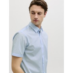 JJ Rebel Gavin Solid Kortærmet Skjorte - Cashmere Blue