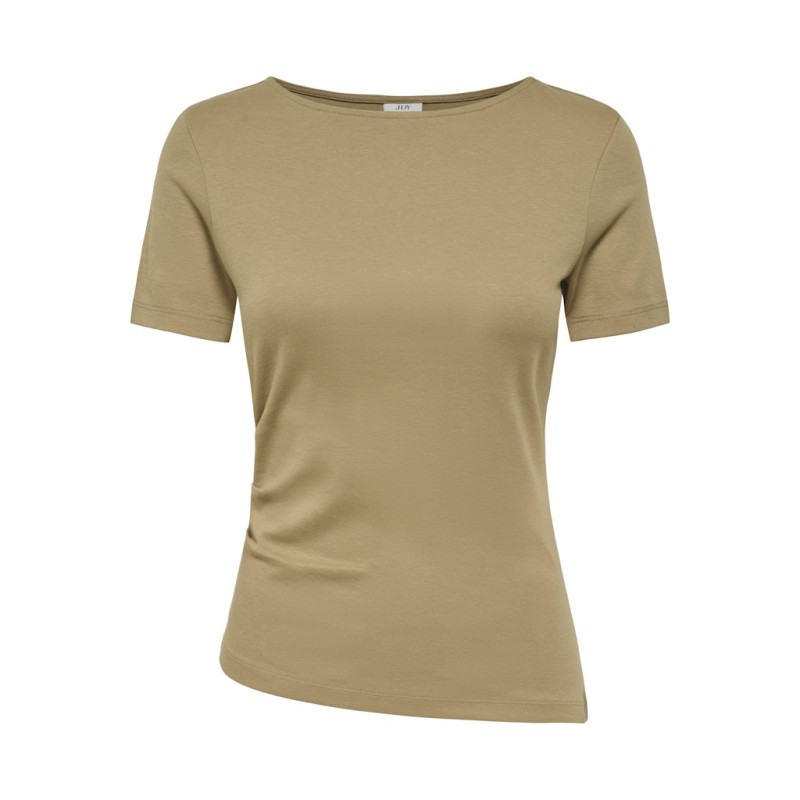 JDY Catie Kortærmet Asymmetrisk top - Petrified Oak