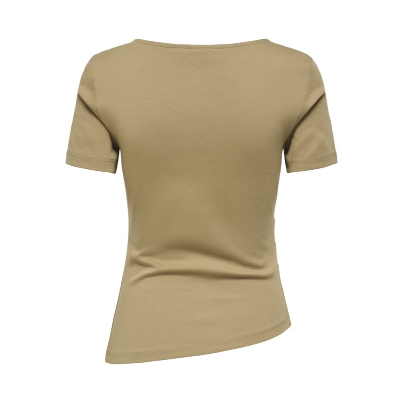 JDY Catie Kortærmet Asymmetrisk top - Petrified Oak