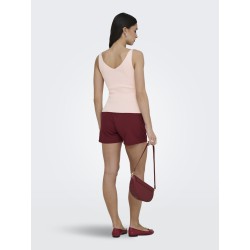 JDY Nanna S/L Broderet Strik Top - Pink Dogwood / Mauwe Wine