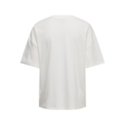 JDY Ninna Kortærmet Oversize Print T-shirt - Cloud Dancer / Art Fleur