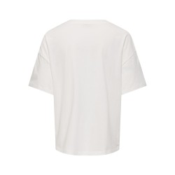 JDY Ninna Kortærmet Oversize Print T-shirt - Cloud Dancer / Botique