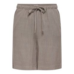 ONLY Siesta MW Pull-up Hør Shorts - Walnut