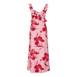 ONLY Hyaci S/L Flæse Lang Kjole - Pink Icing