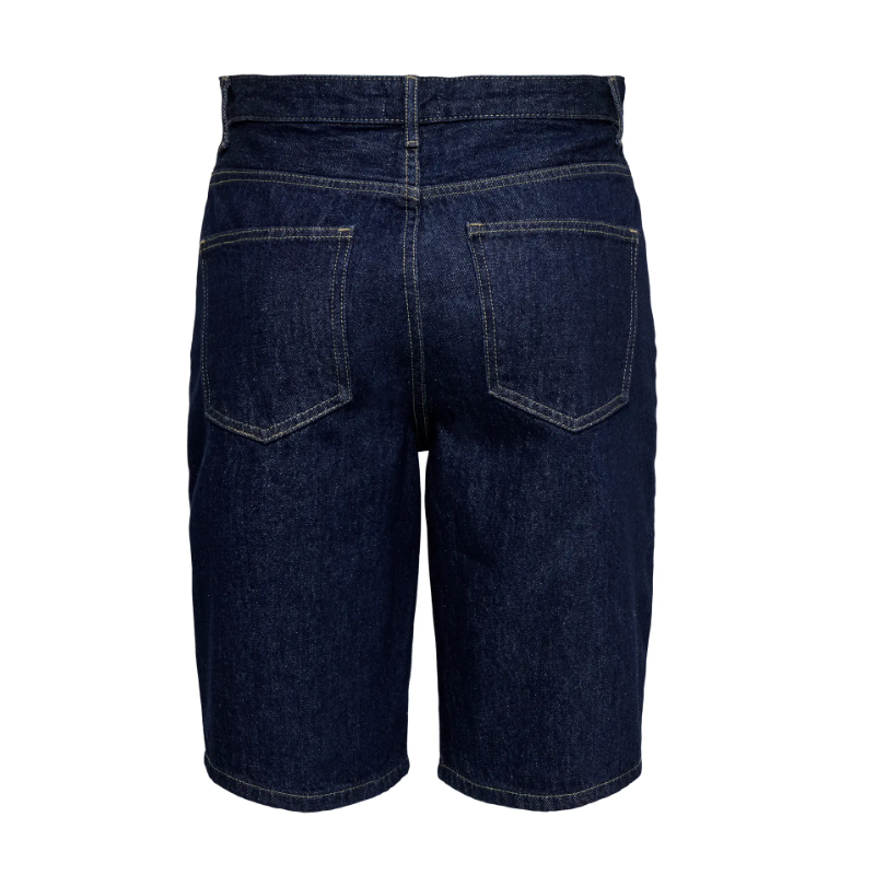 ONLY Sonny Højtaljede Brede Denim Shorts - Dark Blue Denim / Rinse