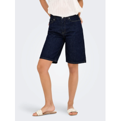 ONLY Sonny Højtaljede Brede Denim Shorts - Dark Blue Denim / Rinse
