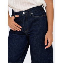 ONLY Sonny Højtaljede Brede Denim Shorts - Dark Blue Denim / Rinse