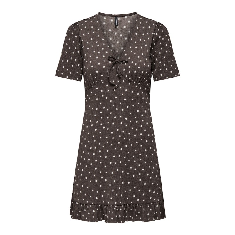 ONLY Molly Kortærmet V-hals Kjole - "Shopping Bag" / Cloud Dancer