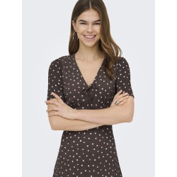 ONLY Molly Kortærmet V-hals Kjole - "Shopping Bag" / Cloud Dancer