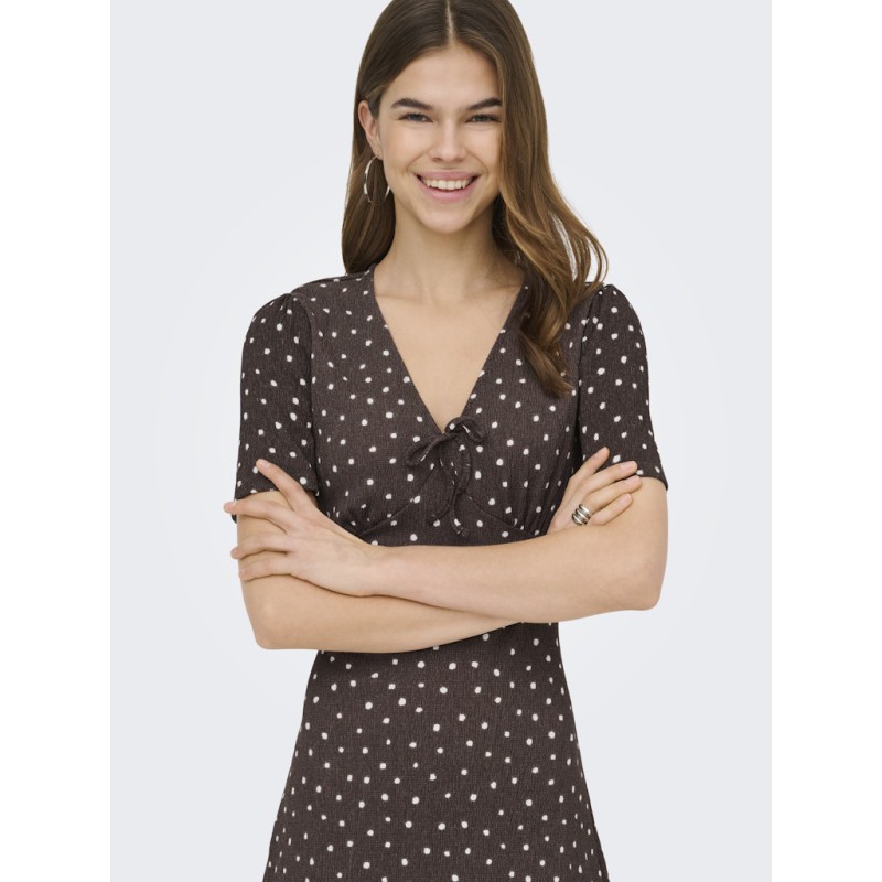 ONLY Molly Kortærmet V-hals Kjole - "Shopping Bag" / Cloud Dancer