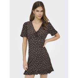 ONLY Molly Kortærmet V-hals Kjole - "Shopping Bag" / Cloud Dancer