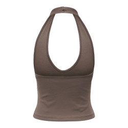 ONLY Malia S/L Halterneck Top - Chocolate Martini