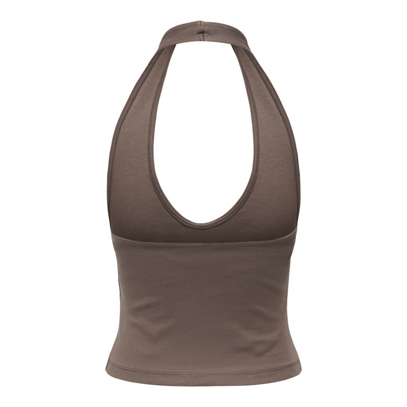 ONLY Malia S/L Halterneck Top - Chocolate Martini