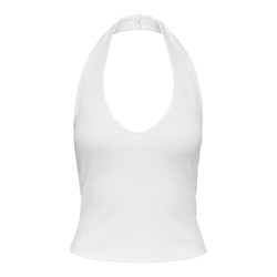 ONLY Malia S/L Halterneck Top - Bright White