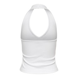 ONLY Malia S/L Halterneck Top - Bright White