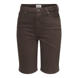 ONLY Sonny Højtaljede Brede Denim Shorts - Dark Brown Denim