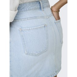 ONLY Stella Kort Denim Nederdel - Light Blue Denim