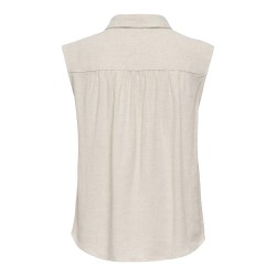 ONLY Siesta Ærmeløs Hør Skjorte - Moonbeam