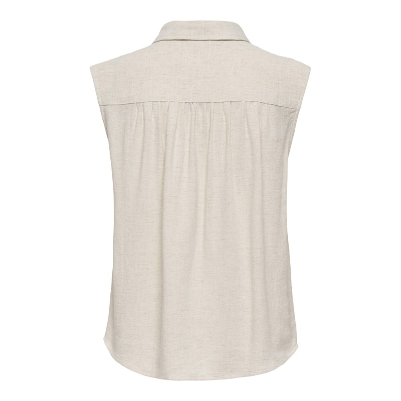 ONLY Siesta Ærmeløs Hør Skjorte - Moonbeam