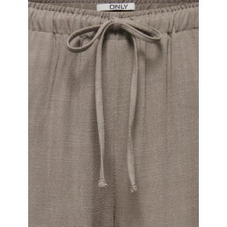 ONLY Siesta MW Pull-Up Hør Bukser - Walnut