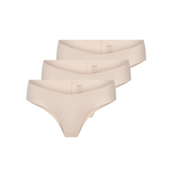 ONLY Tracy V-cut Cheeky 3-pak Trusser - Peach Taffy