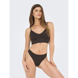 ONLY Vicky Rib Seamless Top - Seal Brown
